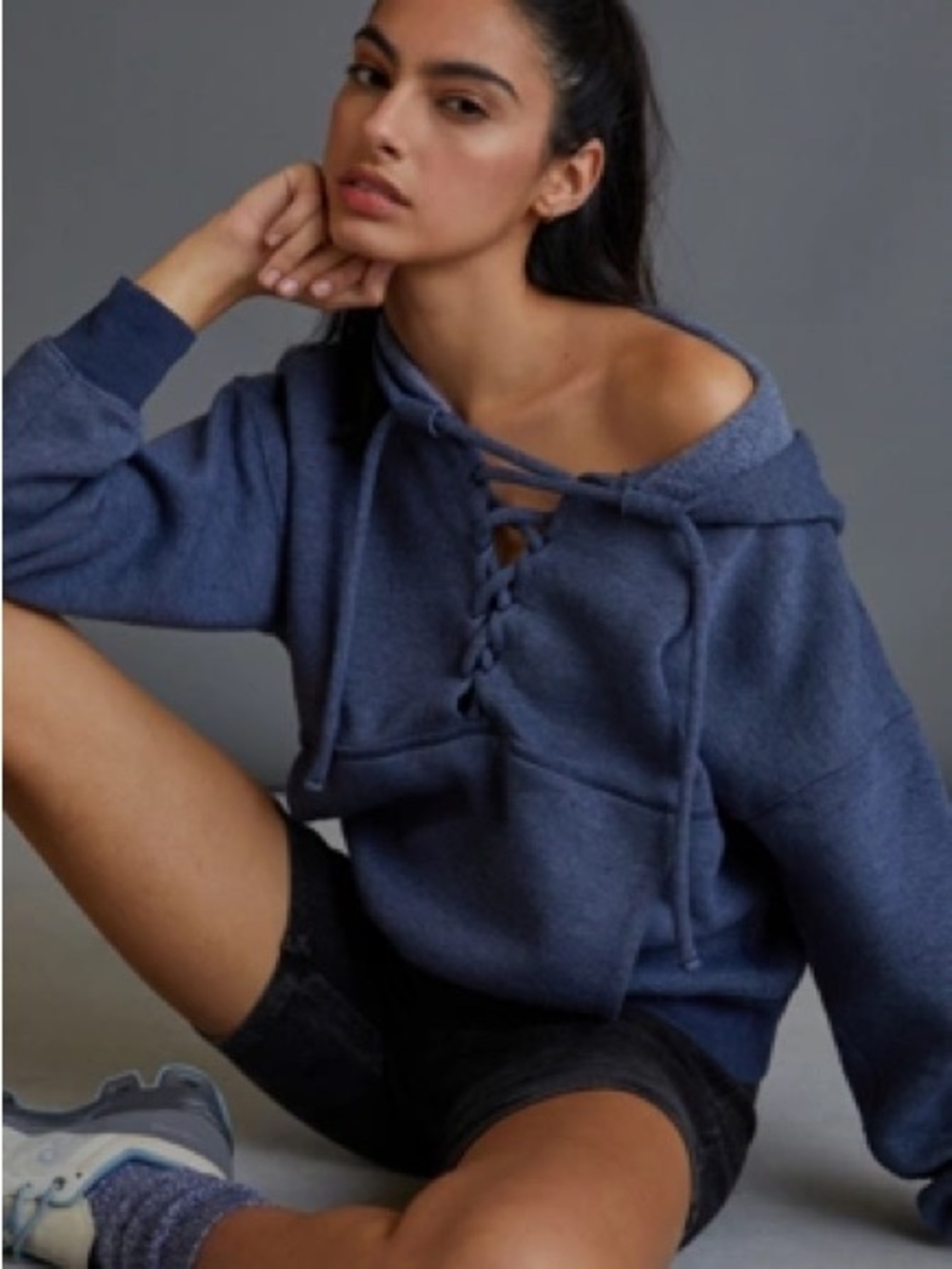 Free People FP Movement Believe It Lace-Up Hoodie - size S